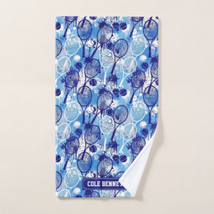 Nom personnalisé Blue Arty Tennis Towel