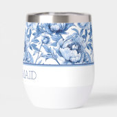 Nom personnalisé Blue Floral Bridesmaid Flower (Arrière)