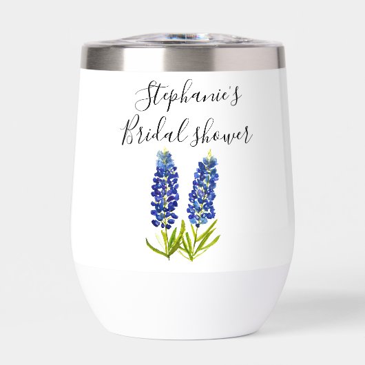 Nom personnalisé Bluebonnets Floral Bridal douche (Avant)