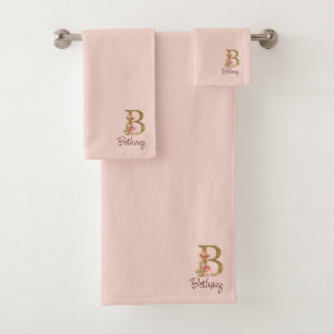 Nom personnalisé Blush Rose Gold lettre B