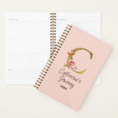 Nom personnalisé Blush Roses Rose lettre C en feui (Devant avec enveloppe)