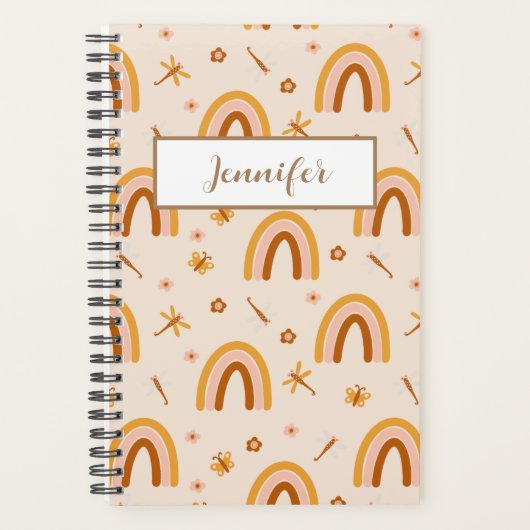 Nom personnalisé Boho Rainbow Planner (Devant)