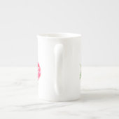 Nom personnalisé Bone China Mug Rose Aquarelle (Dos)