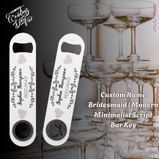 Nom personnalisé Bridesmaid | Script minimaliste m