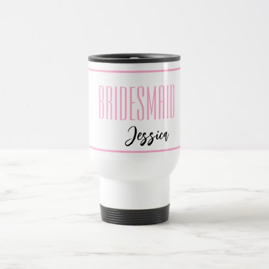 Nom Personnalisé Bridesmaid Travel Mug (Centre)