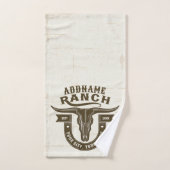 NOM personnalisé Bull Steer Skull Western Ranch (Serviette à main)
