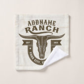 NOM personnalisé Bull Steer Skull Western Ranch (Gant de toilette)
