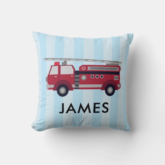 Nom personnalisé Camion de feu rouge Coussin (Recto)