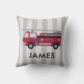 Nom personnalisé Camion de feu rouge Coussin (Verso)