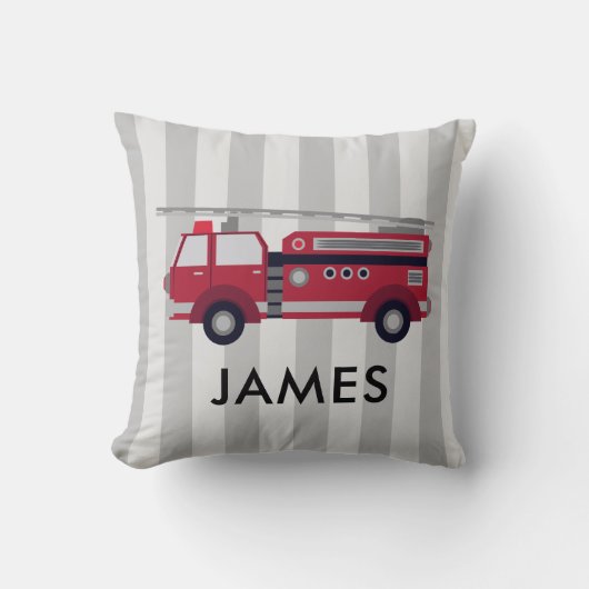 Nom personnalisé Camion de feu rouge Coussin (Recto)