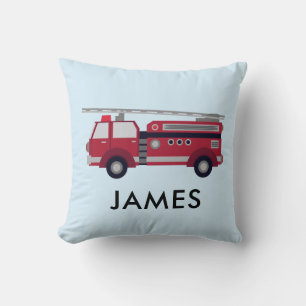 Nom personnalisé Camion de feu rouge Coussin