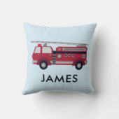 Nom personnalisé Camion de feu rouge Coussin (Verso)