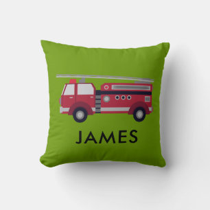 Nom personnalisé Camion de feu rouge Coussin