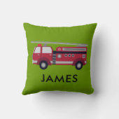 Nom personnalisé Camion de feu rouge Coussin (Verso)