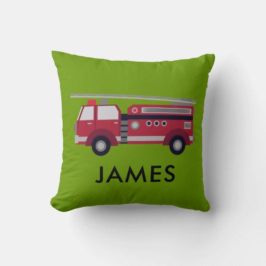 Nom personnalisé Camion de feu rouge Coussin (Recto)