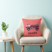 Nom personnalisé Camion de feu rouge Coussin (Chaise)