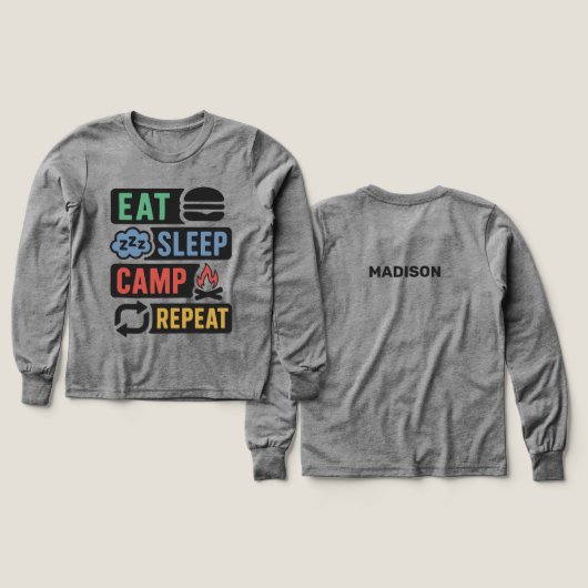 Nom personnalisé Camping (Motif recto et verso)