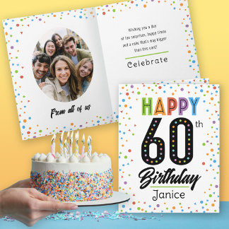 Nom personnalisé Carte d'anniversaire 60e
