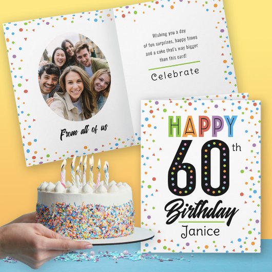 Nom personnalisé Carte d'anniversaire 60e
