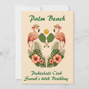 Nom personnalisé Carte Rose Palm Beach Pickleball