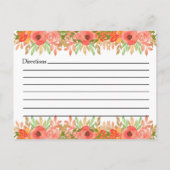 Nom personnalisé Cartes de recettes avec fleurs et (Dos)