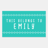 Nom personnalisé Cela appartient aux autocollants (Devant)