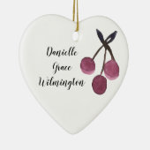 Nom personnalisé Cerise Ornement de Noël (Droite)