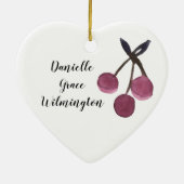 Nom personnalisé Cerise Ornement de Noël (Dos)