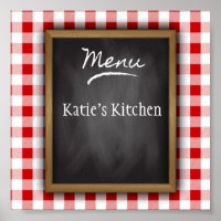 Nom personnalisé Chalkboard Kitchen Art Poster