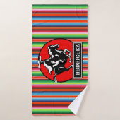 Nom personnalisé Charro Horse Espagnol Serape Mexi (Serviette de bain)