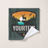 NOM personnalisé Chasse aux wapitis Coucher de sol (Gant de toilette)