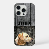 Nom personnalisé Chasse Chien Rustique Jaune Lab C (Verso)