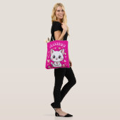 & Nom personnalisé Chibi Chat Sac fourre-tout avec (Sur le modèle)