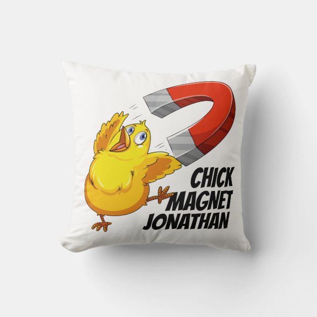 Nom personnalisé Chick Magnet coussins (Recto)