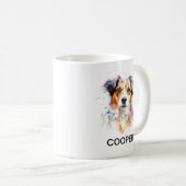Nom personnalisé Chien Aquarelle Style Café Mug (Devant droit)