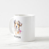 Nom personnalisé Chien Aquarelle Style Café Mug (Devant gauche)