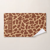 Nom personnalisé classique Giraffe Poster de anima (Serviette à main)