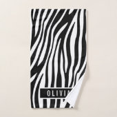 Nom personnalisé classique Zebra Poster de animal  (Serviette à main)