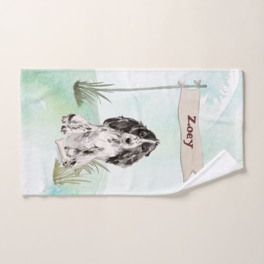 Nom personnalisé Cocker Spaniel Pet Chien (Serviette à main)