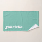 Nom personnalisé College Dorm Graduation Green (Serviette à main)