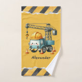 Nom personnalisé Construction Véhicules bébé garço (Serviette à main)