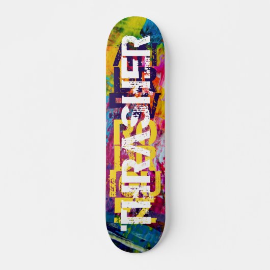 Nom personnalisé Cool Colorful Skateboard Deck (Devant)