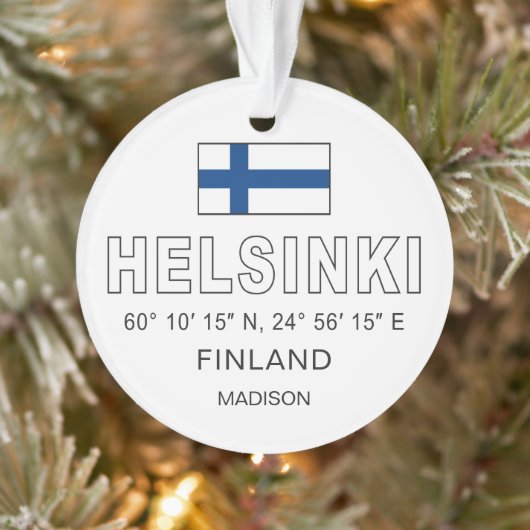 Nom personnalisé Coordonnées Helsinki (Arbre)