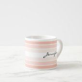 Nom personnalisé Coral Pastel Stripes Espresso Mug (Devant droit)