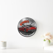 Nom personnalisé Corvette Garage Horloge (Maison)