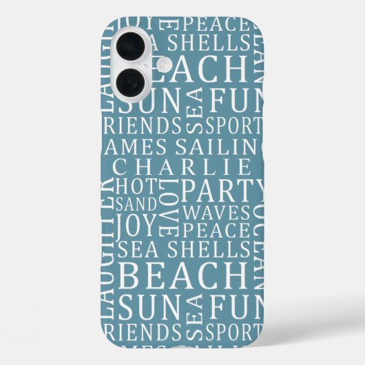 Nom personnalisé & Couleur Plage Typographie coque (Verso)