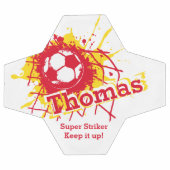 Nom personnalisé coup de football but rouge graphi (Plat)