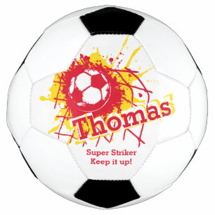 Nom personnalisé coup de football but rouge graphi