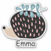 Nom personnalisé Cute Hedgehog Carnets Étiquettes (Devant)