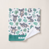 Nom personnalisé Cute Koalas Motif (Gant de toilette)